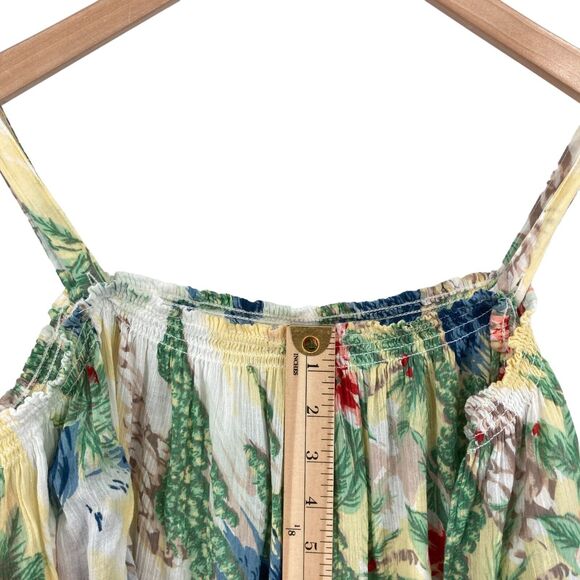 Chaps Blouse Top Womens Large Multi Tropical Print Sheer Off The Shoulder - Picture 11 of 14